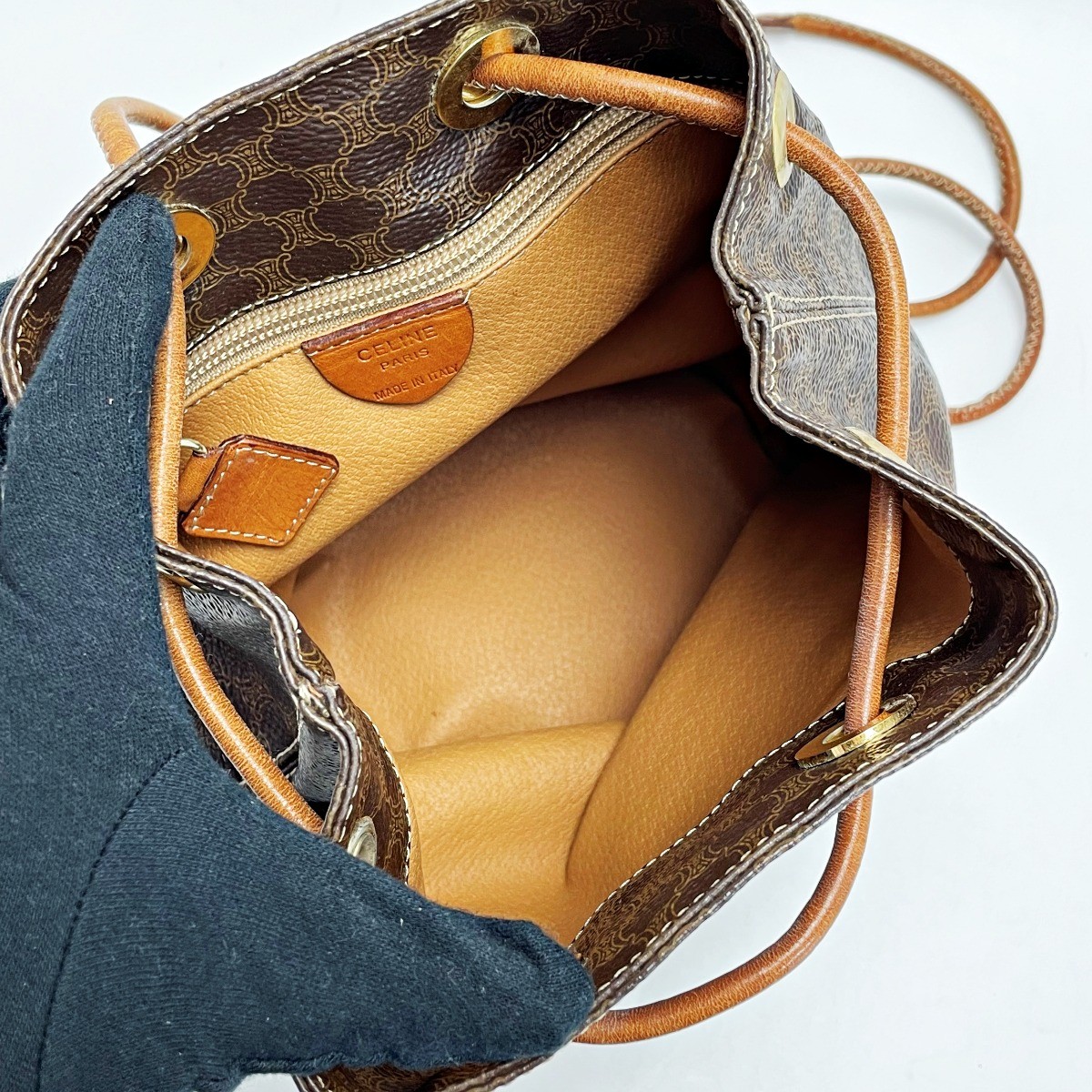 CELINE Macadam Pattern T06 Brown Backpack Vintage… - image 4