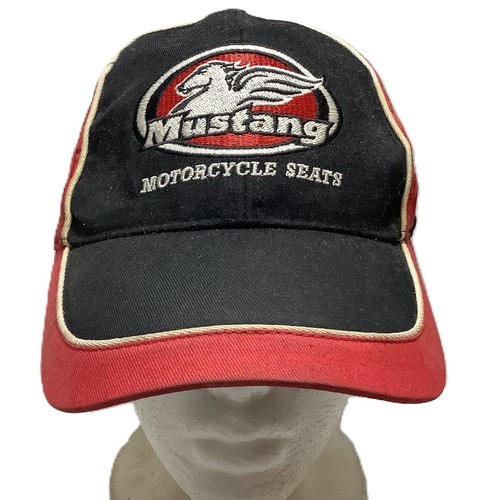 Mustang Motorcycle Seats Embroidered Adjustable Hook & Loop Hat Cap