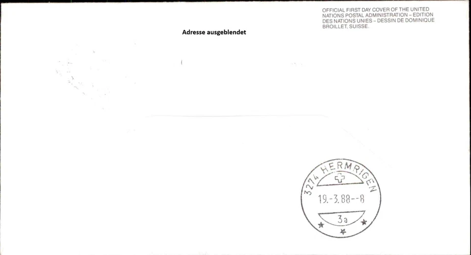 1988 UNO GENF United Nations "Rettet den Wald" FDC Einschreiben Zettel GENEVE - Bild 2 von 2