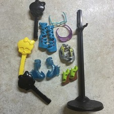 Monster High Accessorie Lot; stand, brush, shoes, glasses