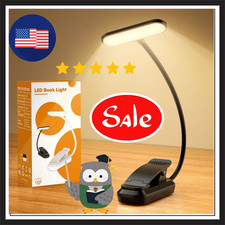 20 Led Book Light Clip On, USB Rechargeable Reading Light, Eye Caring 3 Color Te