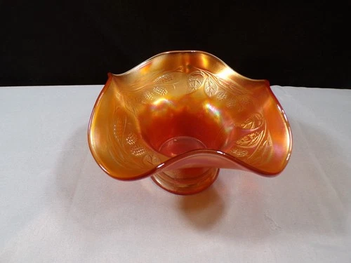 Fenton Marigold Carnival Glass Blackberry Spray Hat Vase
