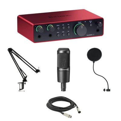 Focusrite Scarlett 2i2 4th Gen USB Audio Interface with AT2035 Large-diaphragm C