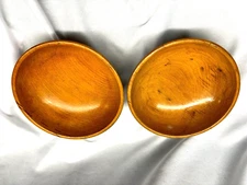 2 Wooden Snack Bowls 6" in Diameter JAPAN