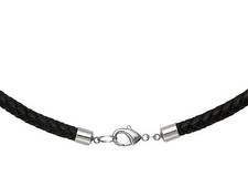 5mm Black Braided Bolo Leather Cord Necklace Silver Toned Clasp 14" - 36" in NYC