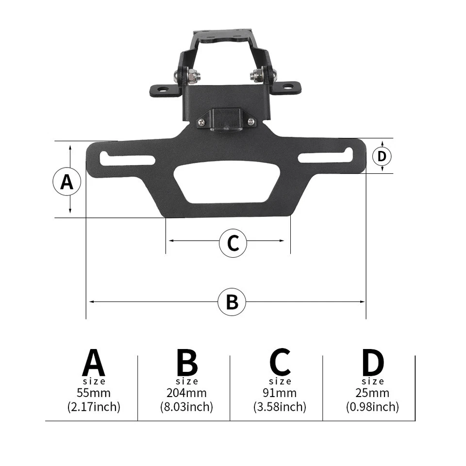 Soporte de matrícula LED plegable para HONDA CBR 500R 400R Foto 4 de 4