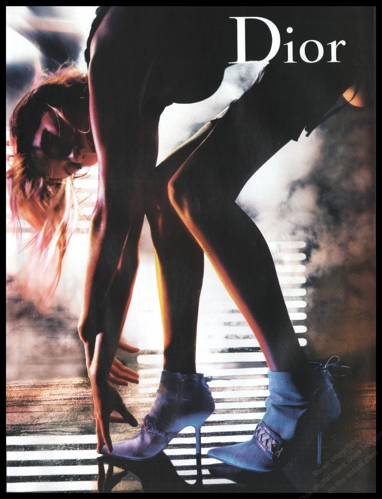 Talons hauts Dior Magazine Print Publicité Femme Mode Jambes Longues Chaussures 2002  1pg