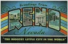 Vintage Large Letter Postcard from Reno, Nevada