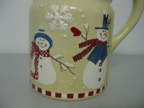Hallmark Holiday Snowman Christmas Milk Water Juice Pitcher 7.5" Tall - Picture 4 of 8