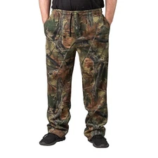 Men's Mossy Oak / Camo Open Bottom Cotton Blend Cozy Lounge Hunting Sweatpants