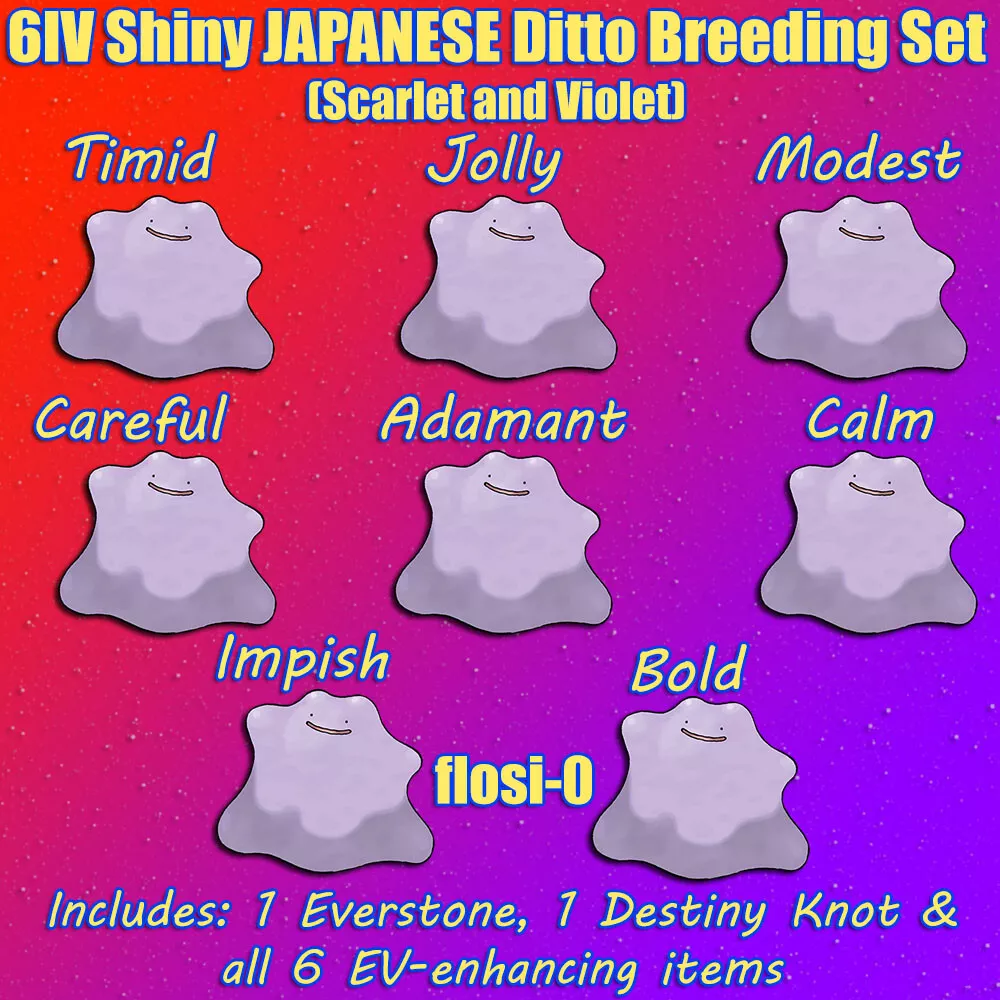 6IV Shiny Ditto Japanese or English Pokemon Scarlet and Violet