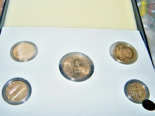 2000 Philadelphia Mint 24kt gold plated 5-Coin set in case .01, .05, .10, .25, 1 - Image 3 of 4