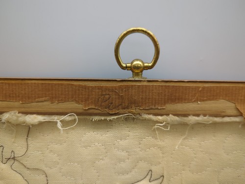 Vintage Quilted Fabric Horse Family Beautiful Picture Wooden Frame 23x12 - Picture 10 of 11