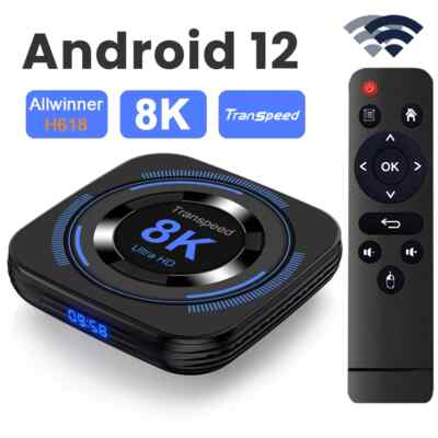 トランススピードAndroid 13.0搭載 8K TV BOX 　EVパッド他 Transpeed Android TV Box Dual WiFi 8K 4K BT Voice Media Player