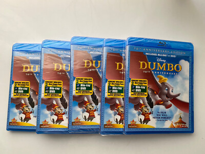 Disney Dumbo 70TH Anniversary Edition Blu-ray + DVD 2-Disc Combo~Sealed~In Hand 
