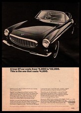 1966 Volvo 1800S Coupe B-18 Engine 27 MPG AT 70MPH $3970 Vintage GT Car Print Ad