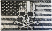 3X5 USA PIRATE SKULL AND BONES CROSSBONES TACTICAL FLAG BANNER W/ GROMMETS