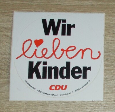 Old sticker | sticker CDU - we love children