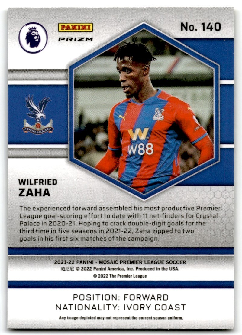2021 Panini Mosaic Premier League Reactive Gold Wilfried Zaha