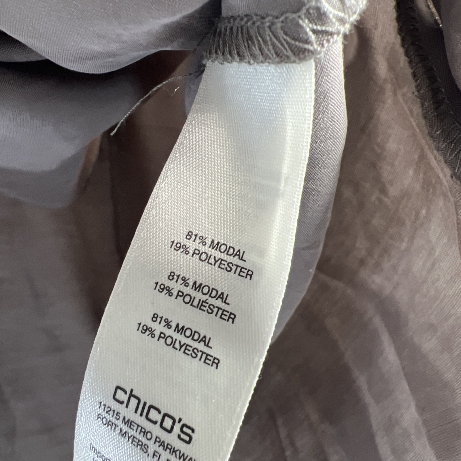 Chicos Blouse Size Large Button Up Solid Taupe Lo… - image 6