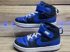 Size 11c- Nike Court Borough 2 Mid Black Game Royal