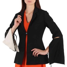 Loewe Ladies Tie-cut Sleeve Panel Linen Jacket, Brand Size 34 (us Size 0)