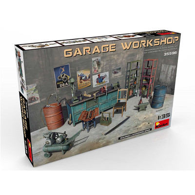 GARAGE WORKSHOP KIT 1:35 Miniart Kit Diorami Modellino
