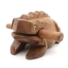 BSIRI 5" Wooden Frog Rasp - Musical instruments of Africa Frog Rasp Super Gui...