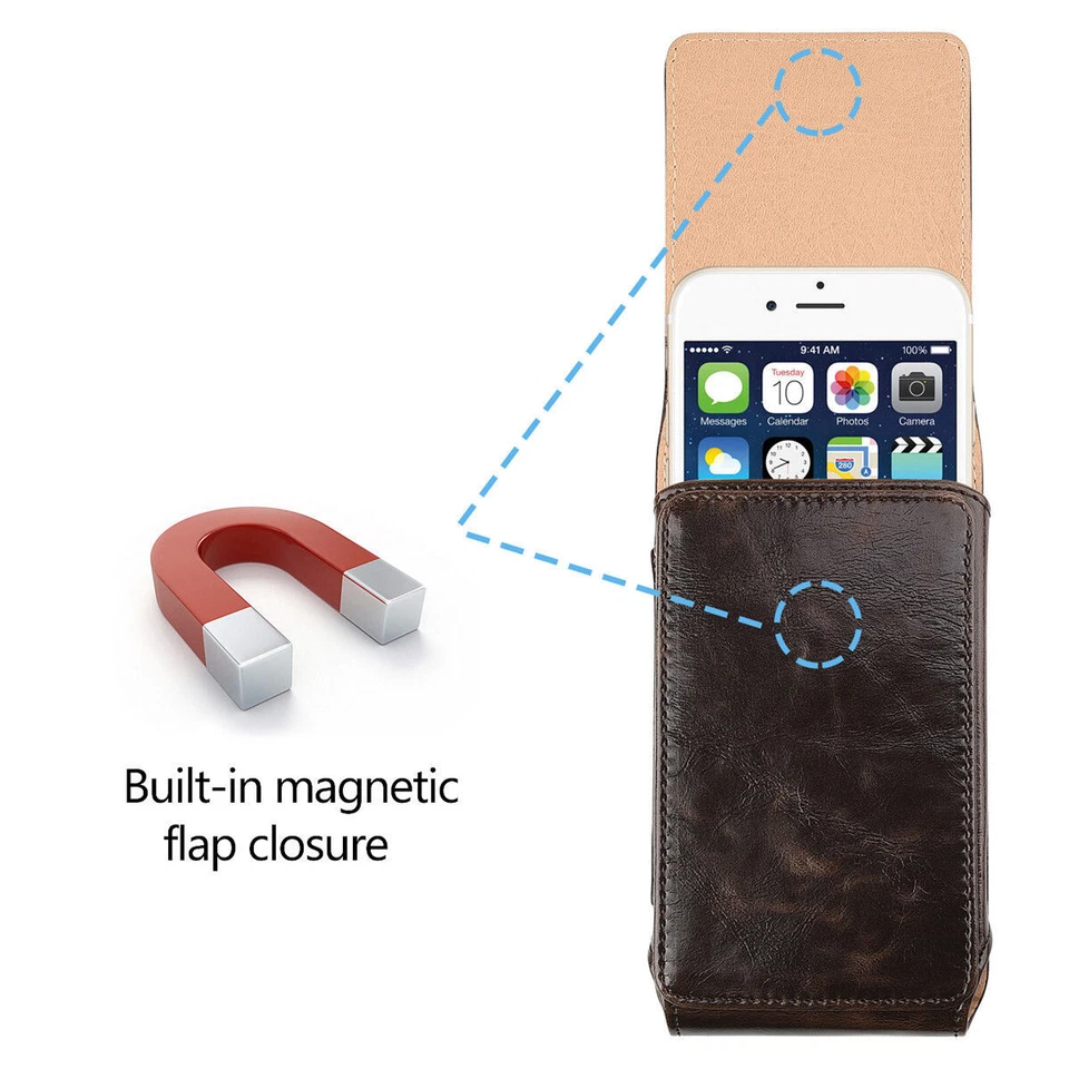 Сотовые телефоны вертикальный кожаный талии повесить чехол ремень зажим кобура мешок для переноски - Изображение 4 из 4