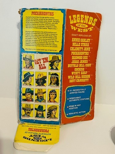Pochahontas Action Figure Excel Toy 1974 Legends West Cowboy Box RARE Vtg BMC4 - Picture 4 of 7