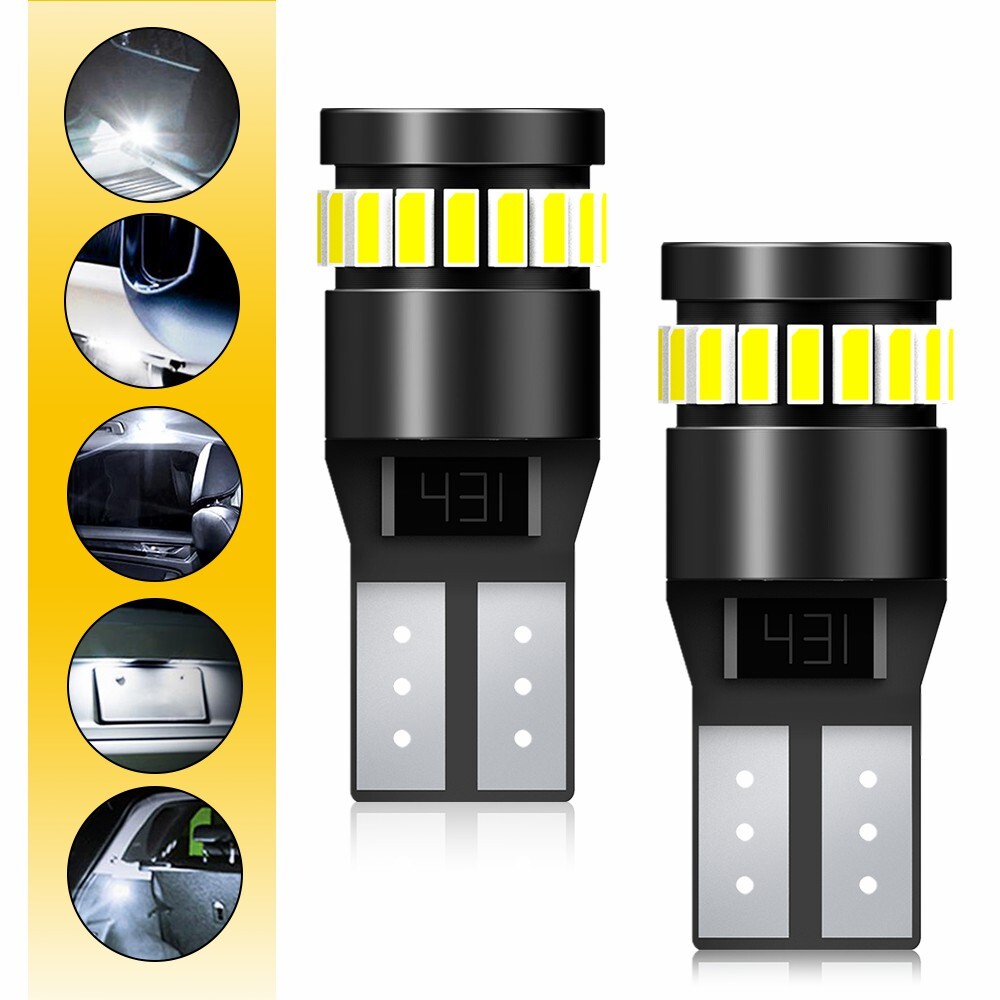 AUXITO 2x T10 LED License Plate Light Map Bulbs Super Bright White 168 2825 194