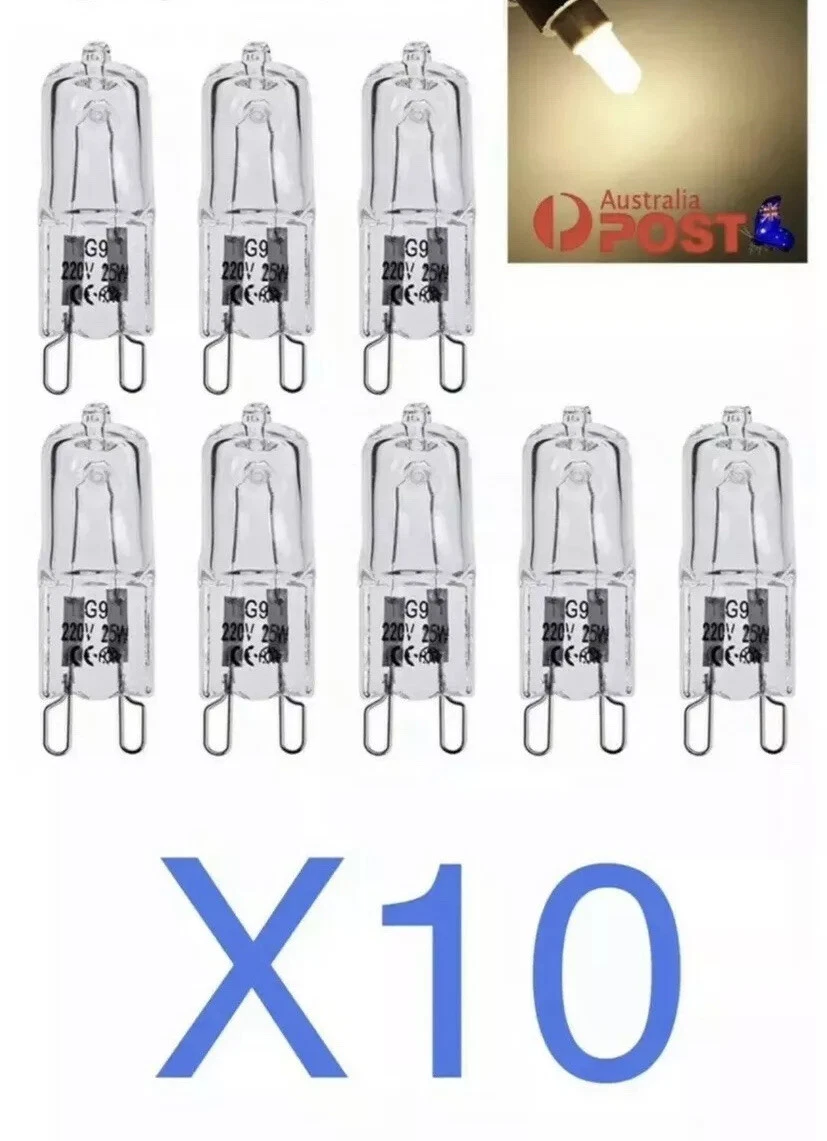 10pcs G9 Halogen Light Bulb Lamp Globe 40 Watt Aus Stock 40W