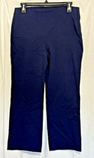 Chico's Womens Cropped Ankle Pants Size 0 US 4 Navy Blue Flat Front Back Pockets