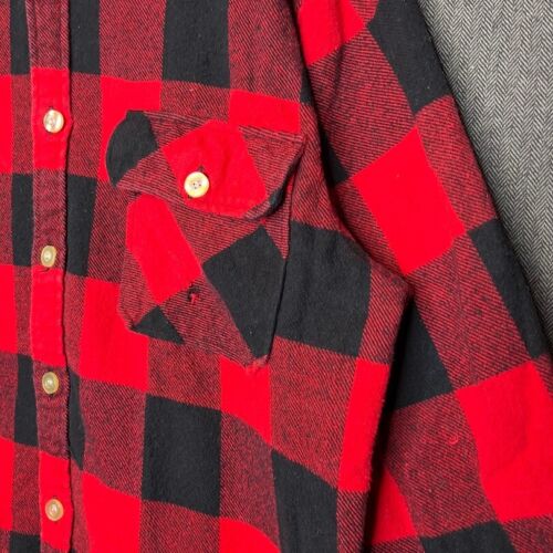 Rothco Shirt Men's Large Red Black Plaid Lumberjack Button Up Vintage 90s - Picture 5 of 11