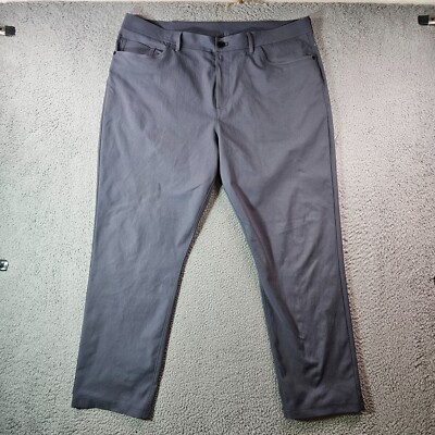 Public Rec Pants Men 40 x 29 Stretch Flat Front Gray 5-Pocket Performance