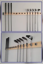 Golf club wall mount. Golf club wall display. Golf club holder. 15 holder set