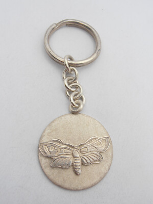 Cozzi Gioielli 925 Sterling Silver Moth Keychain with Butterfly