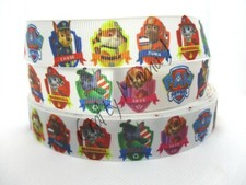SALE Paw Patrol Dogs on 7/8" Grosgrain Ribbon YOUR CHOICE 5 or 10 Yards