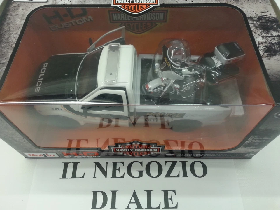 MAISTO HD 1:27 1999 FORD F-350 SUPERDUTY PICKUP+1:24 2004 FLHTR ELECTRA GLIDE - Immagine 3 di 4