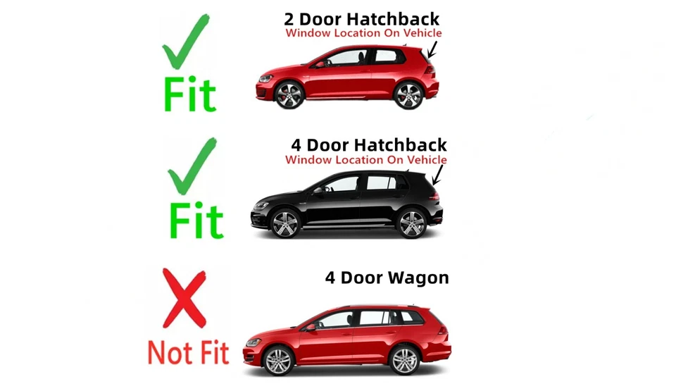 Fits 15-21 Volkswagen Golf, GTI, e-Golf Hatchback Rear Back Window Glass Heated Foto 4 de 4