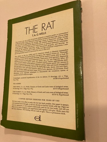 The Rat: A Dissection Manual T.A.G. Wells 1964 - Picture 2 of 9