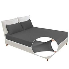 Soft Stretch Full Fitted Sheet  2 Pillowcases Set No Flat Sheet - Jersey Knit