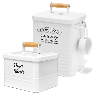 SSTATES Laundry Room Organization Set, Metal Laundry Detergent Pods Container...