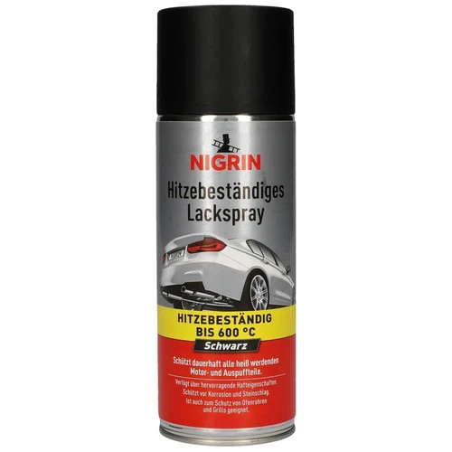 Nigrin Thermo-Lack Schwarz Matt  600°C Hitzefest Spray Ofen-Lack Auspuff Grill