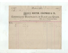 Portland Maine 1886 receipt from Norton, Chapman & Co., dealers in flour & grain