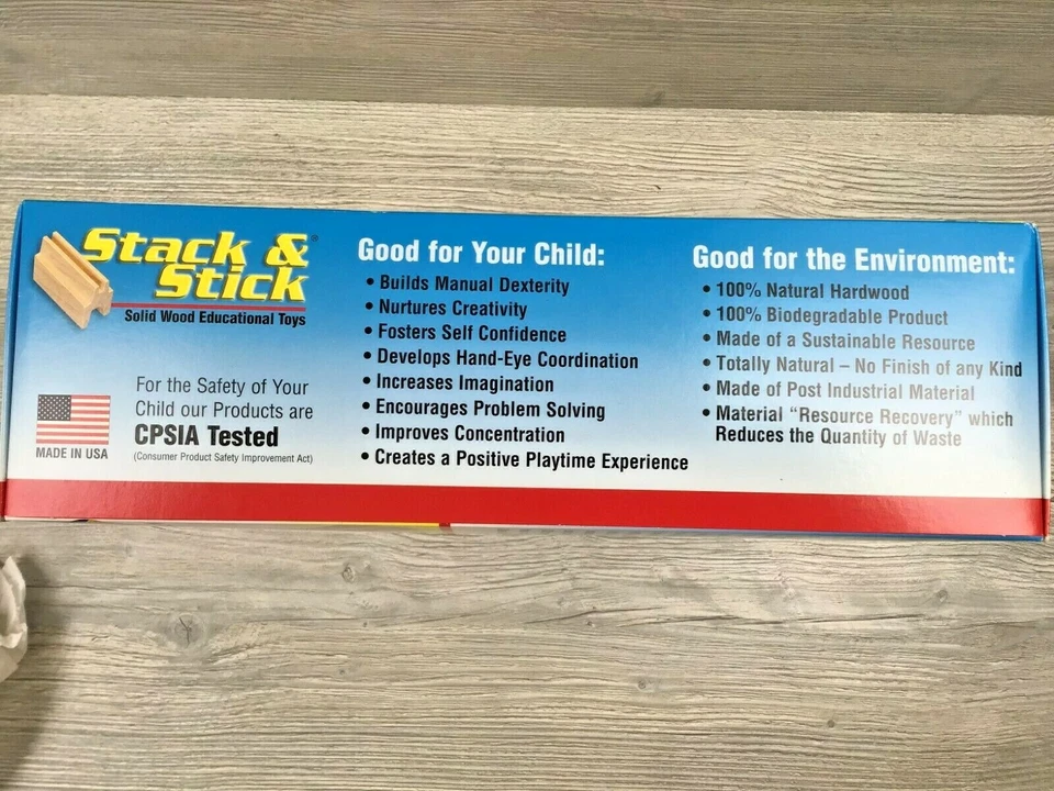 New Stack & Stick Solid Wood Building Blocks Toy Set - 40 pc. Cozy Cabin Set - Image 4 of 4