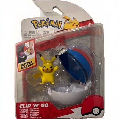 Pokémon Clip 'N' Go Pikachu + Great Ball Action Figure Toy by Jazwares
