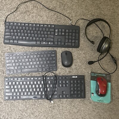 Lot of Gaming Keyboards & Mice - Logitech ASUS, Anker, Atrix (Read Desc.)