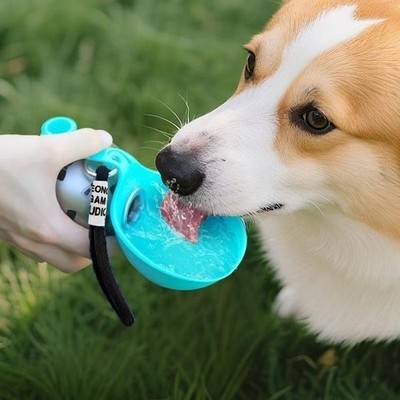 Super Design Hundewasserflasche aus Edelstahl, auslaufsicher, faltbarer Napf