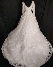 Nwt Mori lee 2120 White Wedding Dress Ornate Overlay Train Sz6